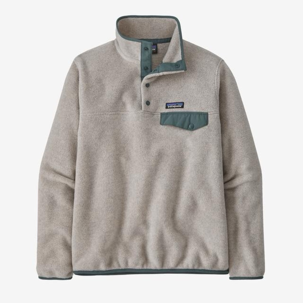 Women's Lightweight Synchilla Snap-T Pullover - Oatmeal Heather w/Nouveau Green - Picture 2 of 8